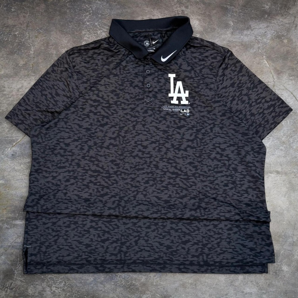 Nike Los Angeles Dodgers Grey Polo Shirt Mens Size 3X Golf Summer Sportswear MLB
